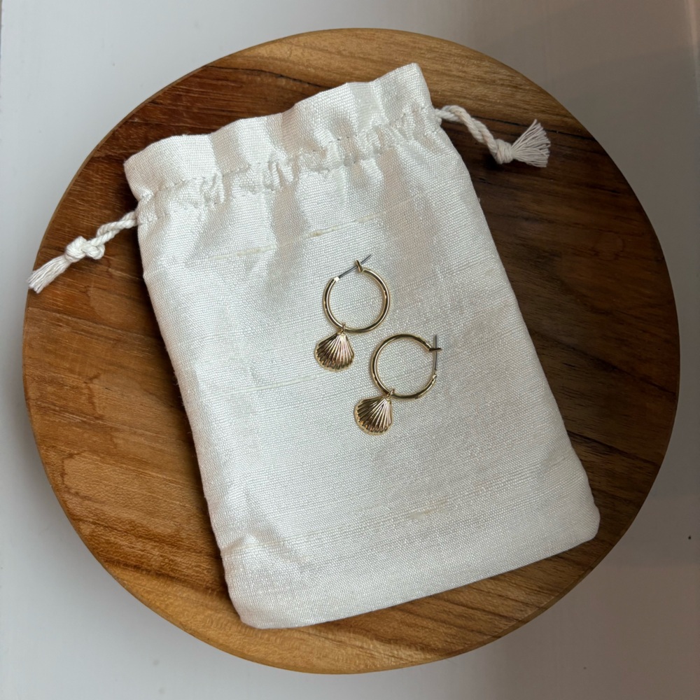 Madewell Gold Shell Hoop Earrings